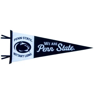 white and navy pennant with Penn State Nittany Lions and We Are Penn State